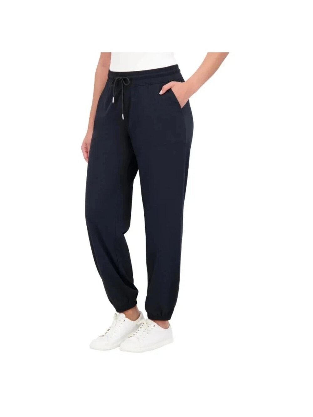 Sage Collective Womens Black Joggers 2X With Drawstring Waist & 29" Inseam